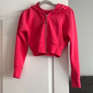 Vibrant Pink Cropped Hoodie